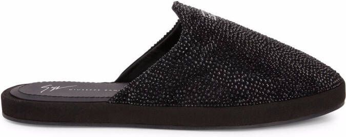 Giuseppe Zanotti Junge Fever crystal-embellished slippers Black