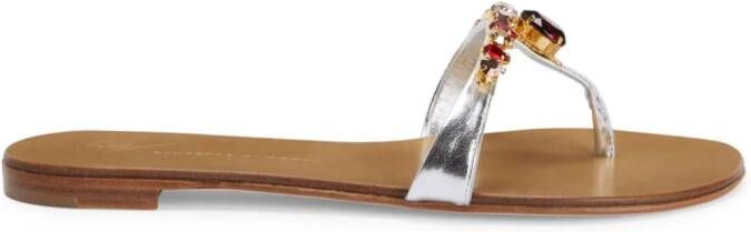 Giuseppe Zanotti Katisha gemstone-detail sandals Silver