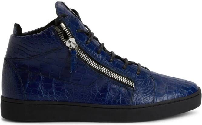 Giuseppe Zanotti Kriss crocodile-effect sneakers Blue