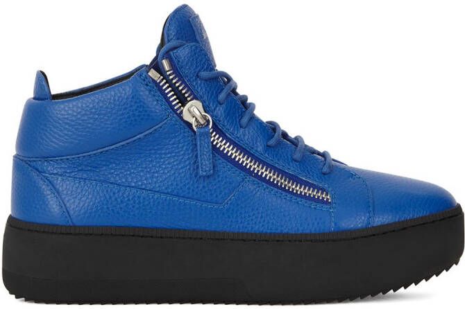 Giuseppe Zanotti Kriss grained leather trainers Blue