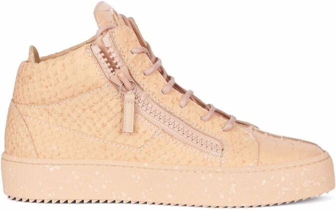 Giuseppe Zanotti Kriss python-print leather sneakers Pink
