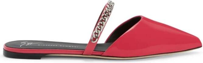 Giuseppe Zanotti Laurette chain-detail flat mules Pink