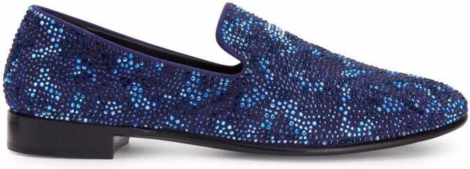 Giuseppe Zanotti Lewis rhinestone loafers Blue