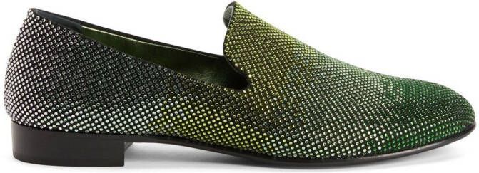 Giuseppe Zanotti Lewis rhinestone loafers Green