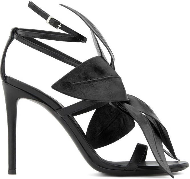 Giuseppe Zanotti 105mm Lilium floral-embellished sandals Black
