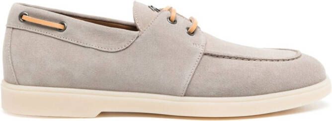 Giuseppe Zanotti logo-plaque suede shoes Grey