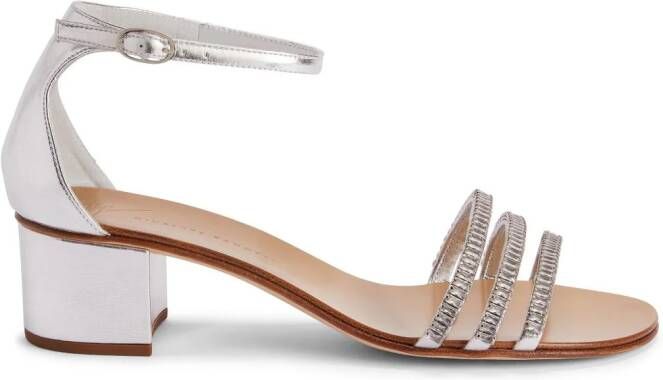 Giuseppe Zanotti Martha 40mm metallic-effect sandals Silver