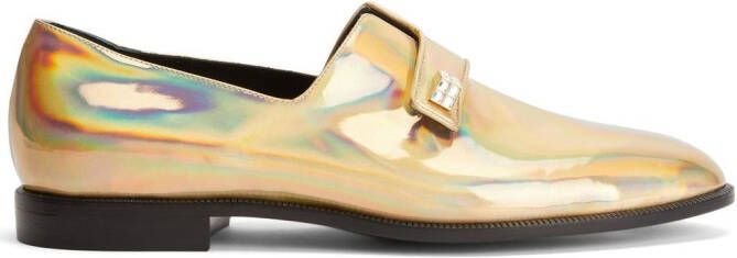 Giuseppe Zanotti Marty iridescent-leather loafers Gold