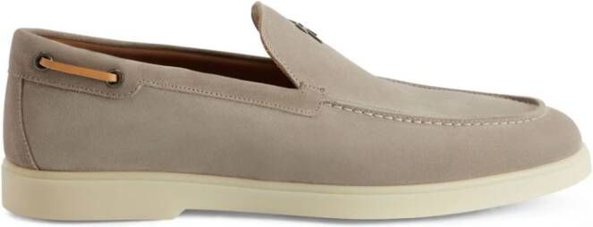 Giuseppe Zanotti Maui logo-plaque suede loafers Neutrals