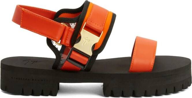 Giuseppe Zanotti Mederic buckled leather sandals Orange