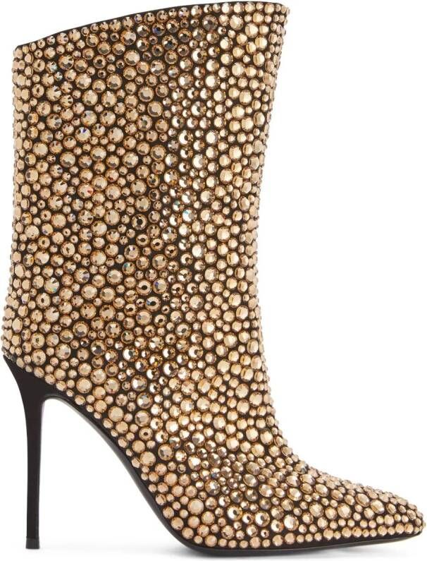 Giuseppe Zanotti Merissa Sparkle 105mm boots Neutrals