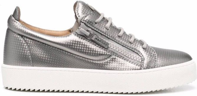 Giuseppe Zanotti metallic-effect low-top sneakers Silver
