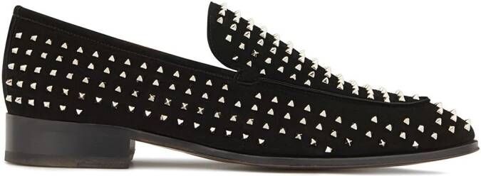 Giuseppe Zanotti micro-stud embellished loafers Black