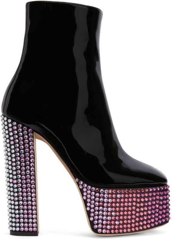 Giuseppe Zanotti Morgana Strass 150mm boots Black