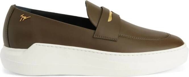 Giuseppe Zanotti New Conley leather loafers Green