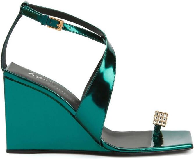 Giuseppe Zanotti 85mm Nihao Ring sandals Green