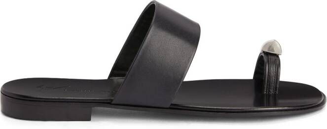 Giuseppe Zanotti Norbert leather slides Black