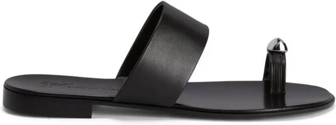 Giuseppe Zanotti Norbert leather slides Black