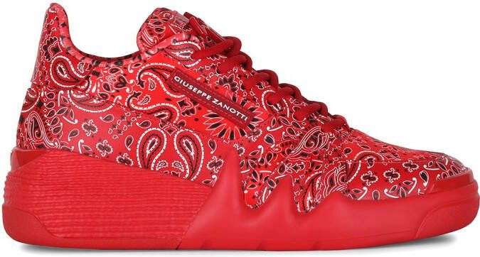 Giuseppe Zanotti Talon bandana-print sneakers Red