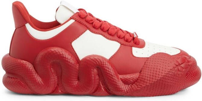 Giuseppe Zanotti panelled low-top sneakers Red