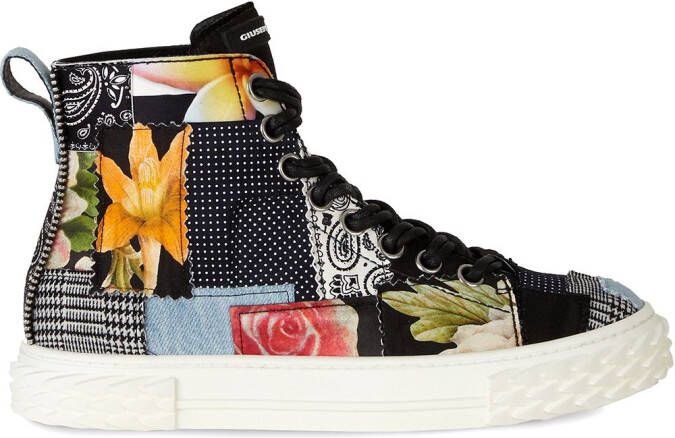 Giuseppe Zanotti Blabber Craft patchwork high-top sneakers Black