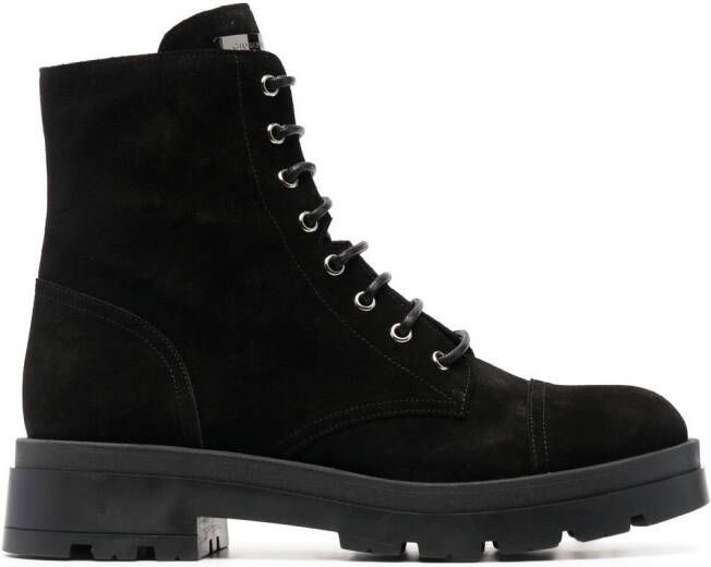 Giuseppe Zanotti Rombos suede combat boots Black