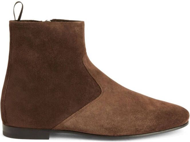 Giuseppe Zanotti Ron panelled suede ankle boots Brown