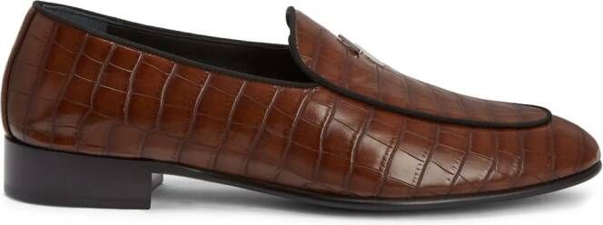 Giuseppe Zanotti Rudolph crocodile-effect leather loafers Brown