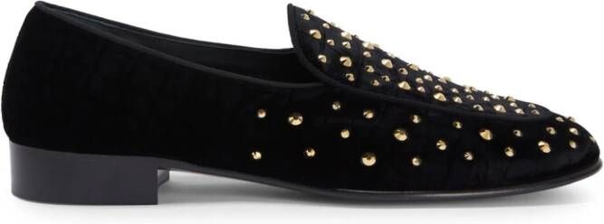 Giuseppe Zanotti Rudolph crystal-embellished leather loafers Black