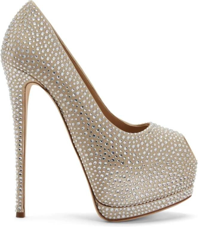Giuseppe Zanotti Sharon 140mm rhinestone-embellished pumps Neutrals