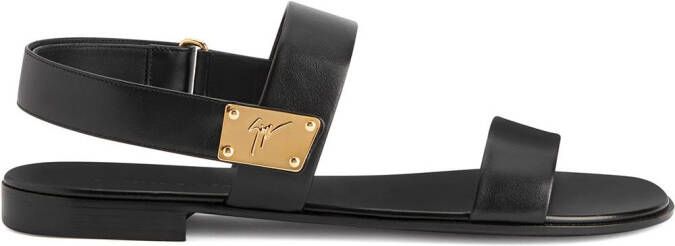 Giuseppe Zanotti Shaun logo-plaque sandals Black