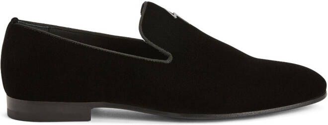 Giuseppe Zanotti slip-on velvet loafers Black