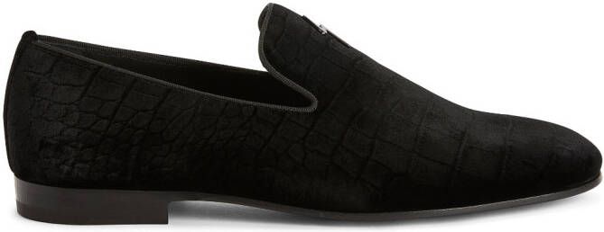 Giuseppe Zanotti slip-on velvet loafers Black