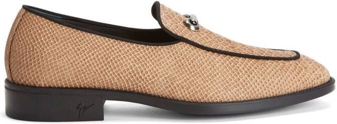 Giuseppe Zanotti snakeskin leather loafers Brown