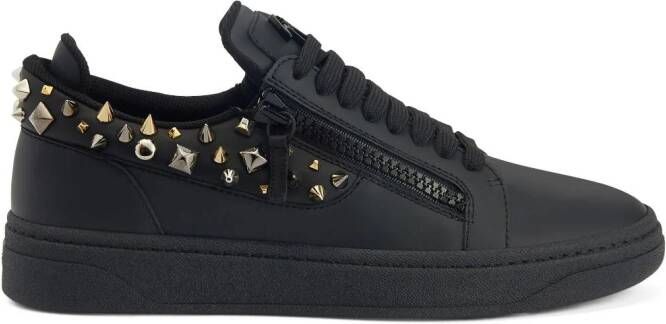 Giuseppe Zanotti stud-embellished leather sneakers Black