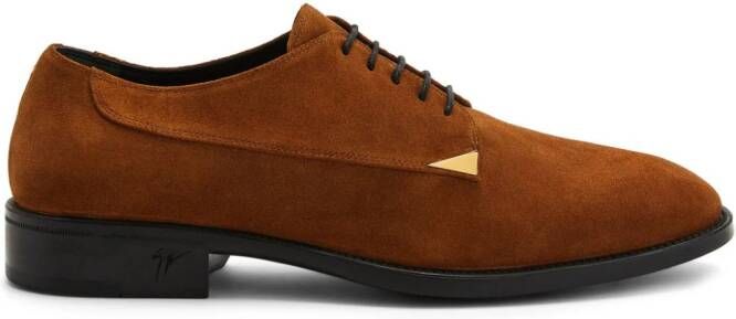 Giuseppe Zanotti Stwert suede derby shoes Brown