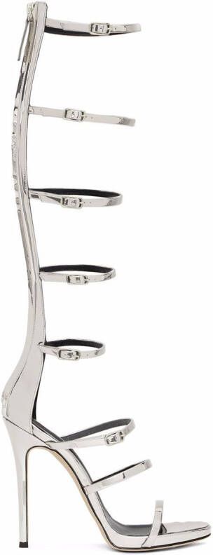 Giuseppe Zanotti Super Harmony 120mm caged sandals Silver