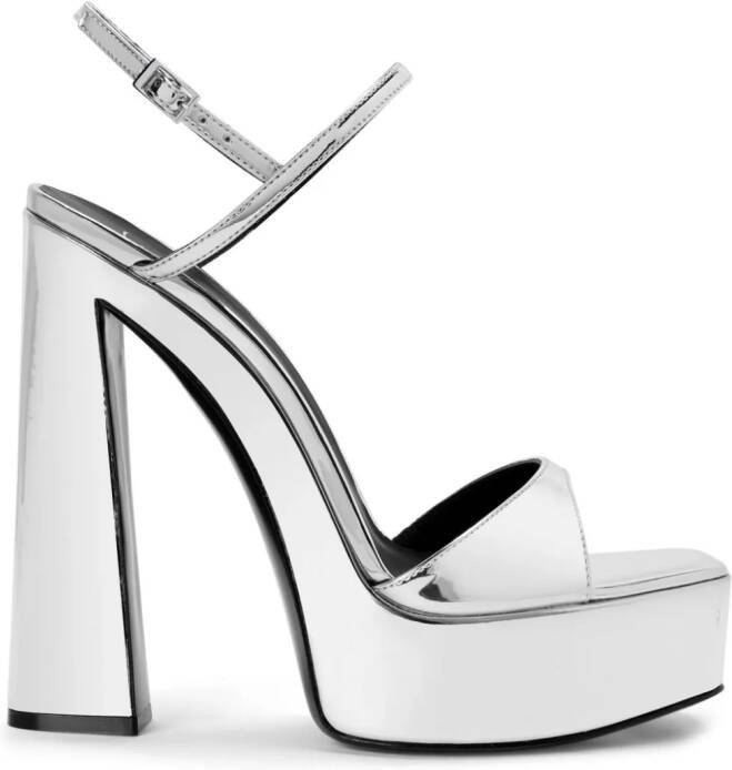Giuseppe Zanotti Sylvy 145mm leather sandals Silver