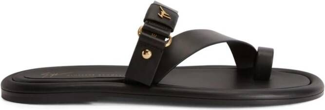 Giuseppe Zanotti Taanguy leather slides Black