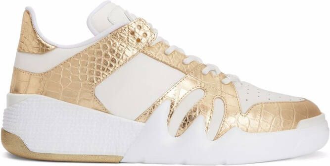 Giuseppe Zanotti Talon crocodile-effect leather sneakers White