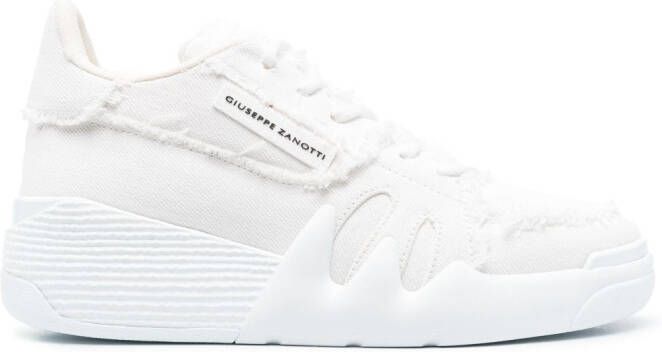 Giuseppe Zanotti Talon frayed-trim sneakers White