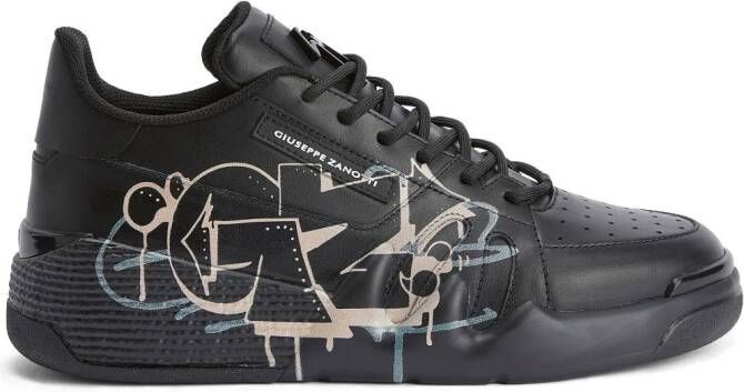 Giuseppe Zanotti Talon graffiti-printed sneakers Black