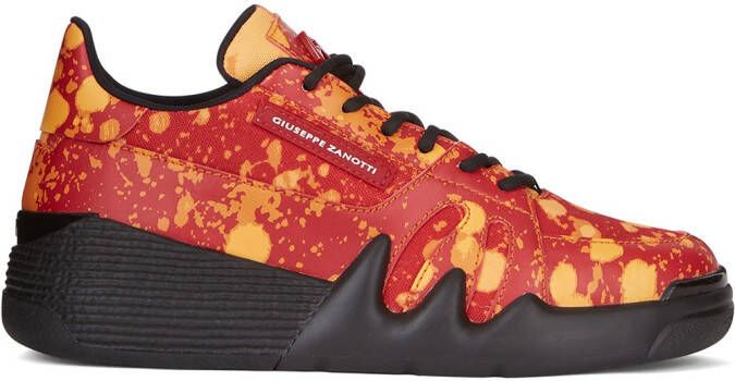Giuseppe Zanotti Talon tie-dye leather sneakers Red