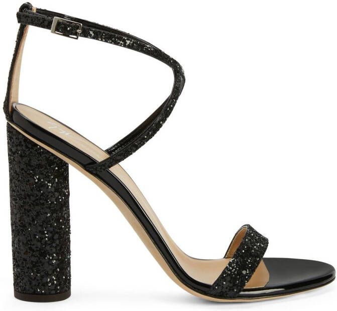 Giuseppe Zanotti 110mm Tara glitter sandals Black