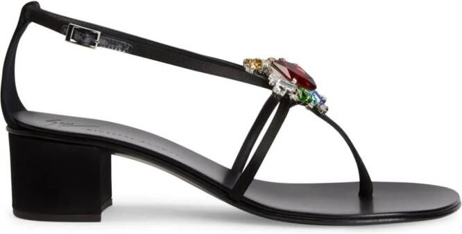 Giuseppe Zanotti Tarassacum 40mm crystal-embellished leather sandals Black