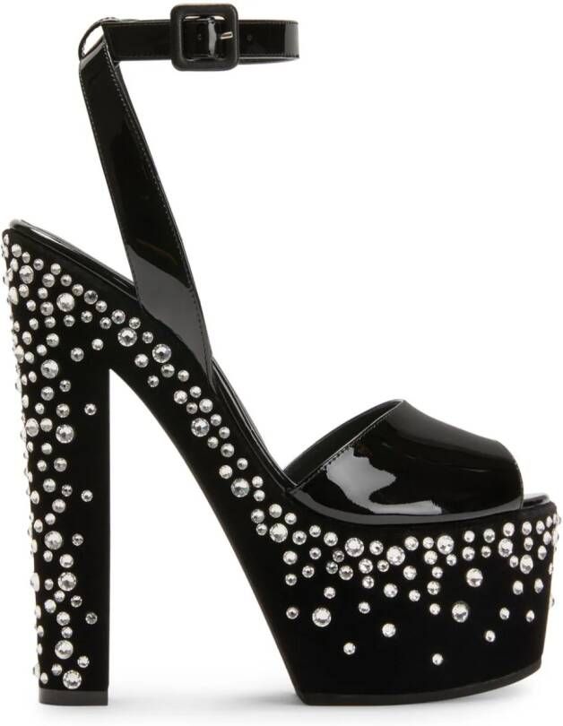 Giuseppe Zanotti Tarifa Jewel 170mm platform sandals Black