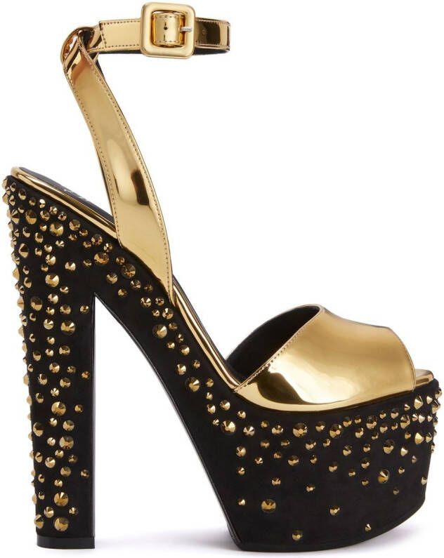 Giuseppe Zanotti Tarifa Jewel platform sandals Gold