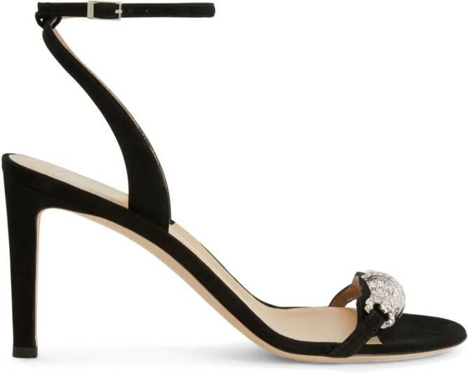 Giuseppe Zanotti 85mm Thais crystal-embellished suede sandals Black