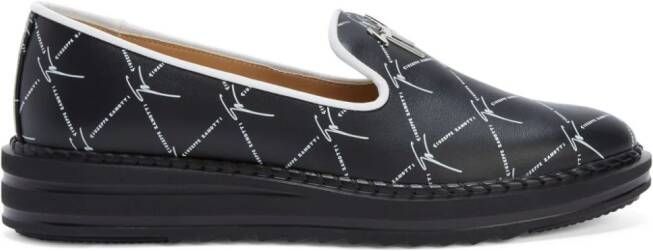 Giuseppe Zanotti Tim logo-lettering loafers Black