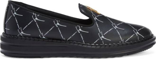 Giuseppe Zanotti Tim logo-lettering loafers Black